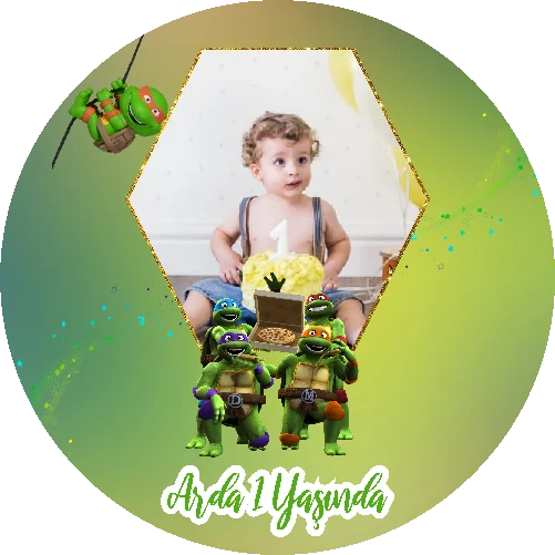 Ninja Kaplumbağalar   Temalı yuvarlak Açacak Magneti